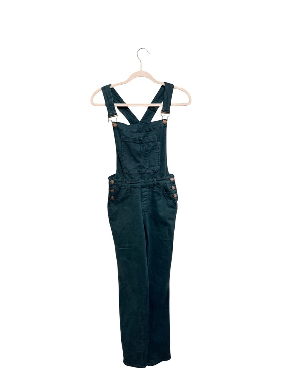 NWOT Super Stretchy Judy Blue Dark Green Denim Overalls - Size Small